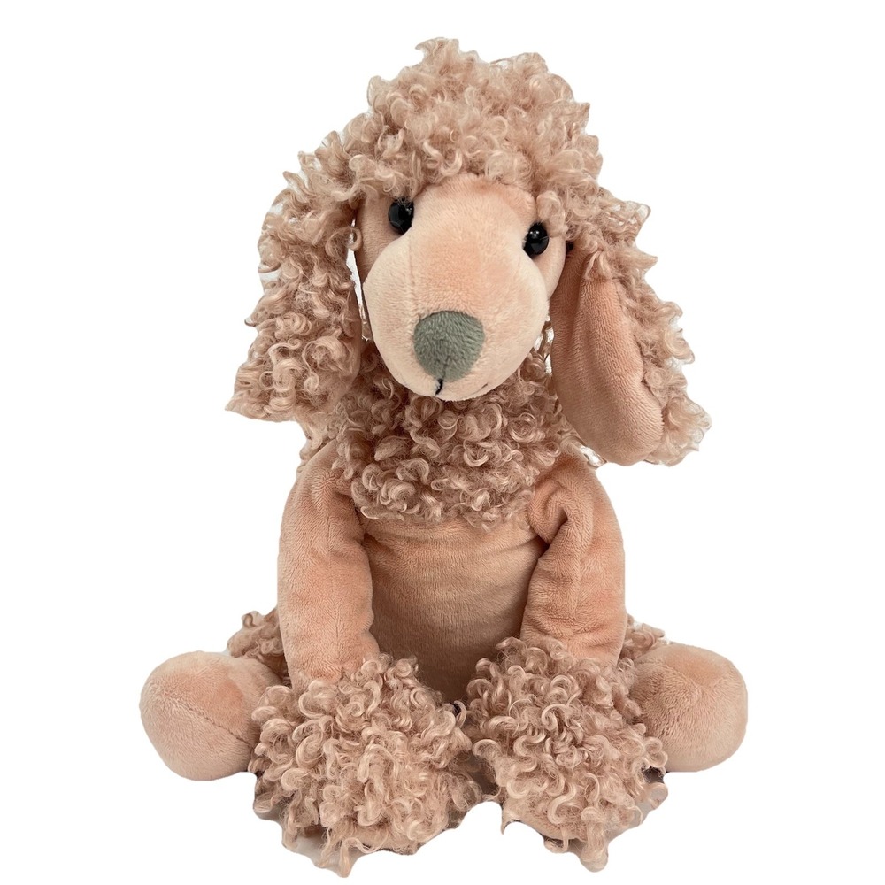 Mon Ami Paris Pink Poodle 10" Plush Stuffed Animal Floppy Velvet Soft Cozy Curls
